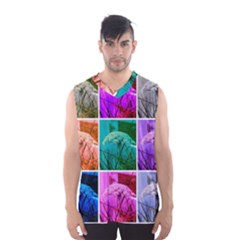 Color Block Queen Annes Lace Collage Men s Basketball Tank Top by okhismakingart