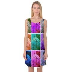 Color Block Queen Annes Lace Collage Sleeveless Satin Nightdress by okhismakingart