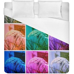 Color Block Queen Annes Lace Collage Duvet Cover (king Size) by okhismakingart