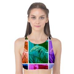 Color Block Queen Annes Lace Collage Tank Bikini Top by okhismakingart