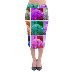 Color Block Queen Annes Lace Collage Midi Pencil Skirt by okhismakingart