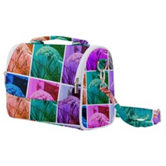 Color Block Queen Annes Lace Collage Satchel Shoulder Bag by okhismakingart