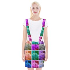 Color Block Queen Annes Lace Collage Braces Suspender Skirt by okhismakingart