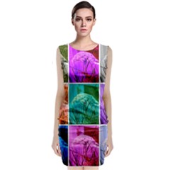 Color Block Queen Annes Lace Collage Sleeveless Velvet Midi Dress by okhismakingart