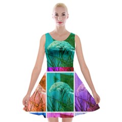 Color Block Queen Annes Lace Collage Velvet Skater Dress by okhismakingart