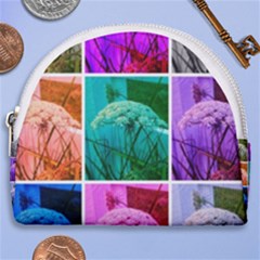 Color Block Queen Annes Lace Collage Horseshoe Style Canvas Pouch by okhismakingart