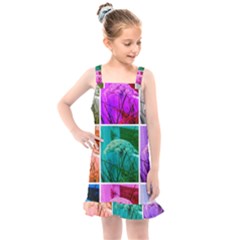 Color Block Queen Annes Lace Collage Kids  Overall Dress by okhismakingart