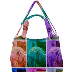 Color Block Queen Annes Lace Collage Double Compartment Shoulder Bag by okhismakingart