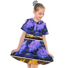 Primary Color Queen Anne s Lace Kids  Short Sleeve Shirt Dress by okhismakingart