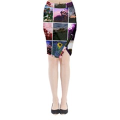 Sunflower Collage Midi Wrap Pencil Skirt by okhismakingart