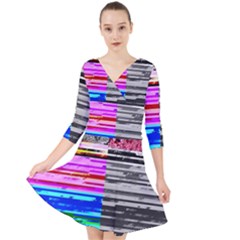 Double Static Wall Queen Annes Lace Quarter Sleeve Front Wrap Dress by okhismakingart