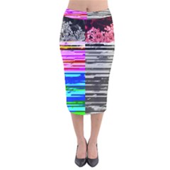 Double Static Wall Queen Annes Lace Velvet Midi Pencil Skirt by okhismakingart