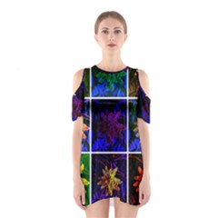 Sumac Collage Shoulder Cutout One Piece Dress by okhismakingart