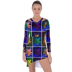 Sumac Collage Asymmetric Cut-out Shift Dress by okhismakingart