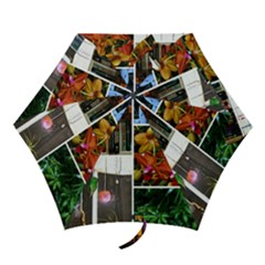 Floral Collage Mini Folding Umbrellas by okhismakingart