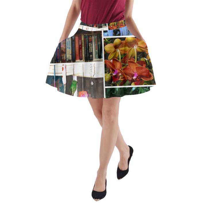 Floral Collage A-Line Pocket Skirt