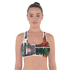 Floral Collage Cross Back Sports Bra by okhismakingart