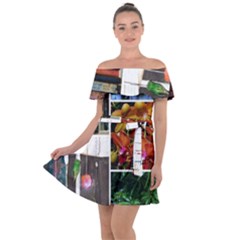 Floral Collage Off Shoulder Velour Dress by okhismakingart