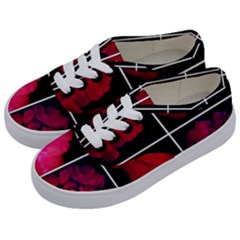 Geranium Collage Kids  Classic Low Top Sneakers by okhismakingart