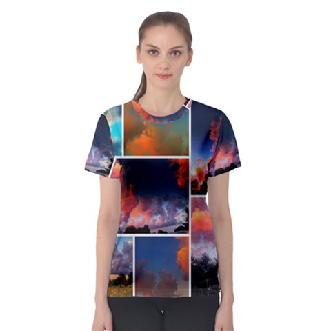 Sunset Collage Women s Sport Mesh Tee by okhismakingart