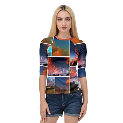 Sunset Collage Quarter Sleeve Raglan Tee by okhismakingart