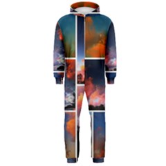 Sunset Collage Hooded Jumpsuit (men)  by okhismakingart