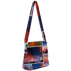 Sunset Collage Zipper Messenger Bag by okhismakingart