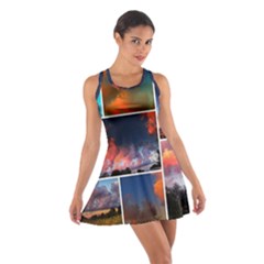 Sunset Collage Cotton Racerback Dress by okhismakingart