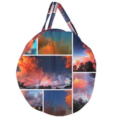 Sunset Collage Giant Round Zipper Tote by okhismakingart