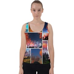 Sunset Collage Velvet Tank Top by okhismakingart