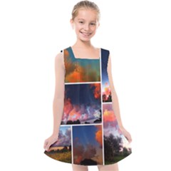 Sunset Collage Kids  Cross Back Dress by okhismakingart