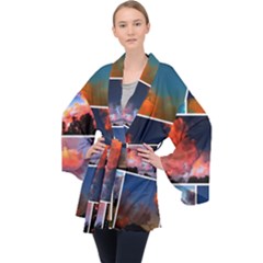 Sunset Collage Velvet Kimono Robe by okhismakingart