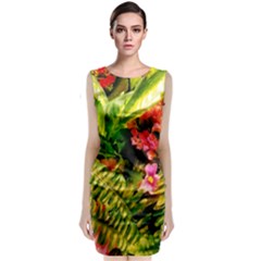 Fern Jungle Sleeveless Velvet Midi Dress by okhismakingart