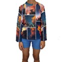 Sunset Collage II Kids  Long Sleeve Swimwear View1