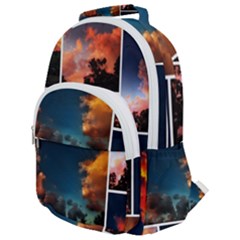 Sunset Collage Ii Rounded Multi Pocket Backpack