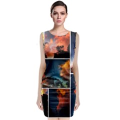 Sunset Collage Ii Classic Sleeveless Midi Dress by okhismakingart