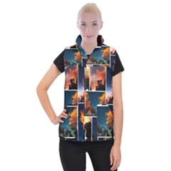 Sunset Collage Ii Women s Button Up Vest by okhismakingart