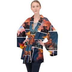 Sunset Collage Ii Velvet Kimono Robe by okhismakingart