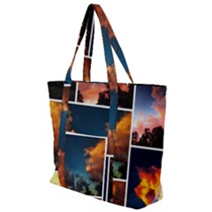 Sunset Collage Ii Zip Up Canvas Bag by okhismakingart