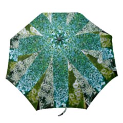 Queen Annes Lace Vertical Slice Collage Folding Umbrellas by okhismakingart