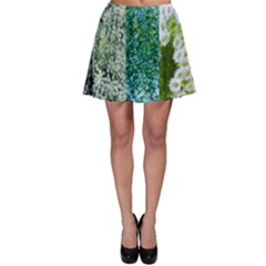 Queen Annes Lace Vertical Slice Collage Skater Skirt by okhismakingart