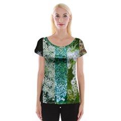 Queen Annes Lace Vertical Slice Collage Cap Sleeve Top by okhismakingart