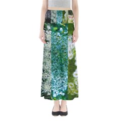 Queen Annes Lace Vertical Slice Collage Full Length Maxi Skirt by okhismakingart