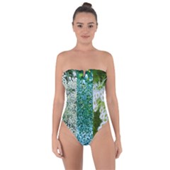 Queen Annes Lace Vertical Slice Collage Tie Back One Piece Swimsuit by okhismakingart