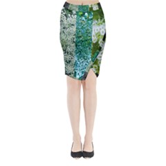 Queen Annes Lace Vertical Slice Collage Midi Wrap Pencil Skirt by okhismakingart