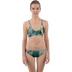 Queen Annes Lace Vertical Slice Collage Wrap Around Bikini Set by okhismakingart