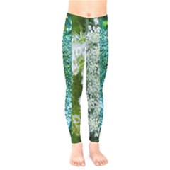 Queen Annes Lace Vertical Slice Collage Kids  Legging by okhismakingart