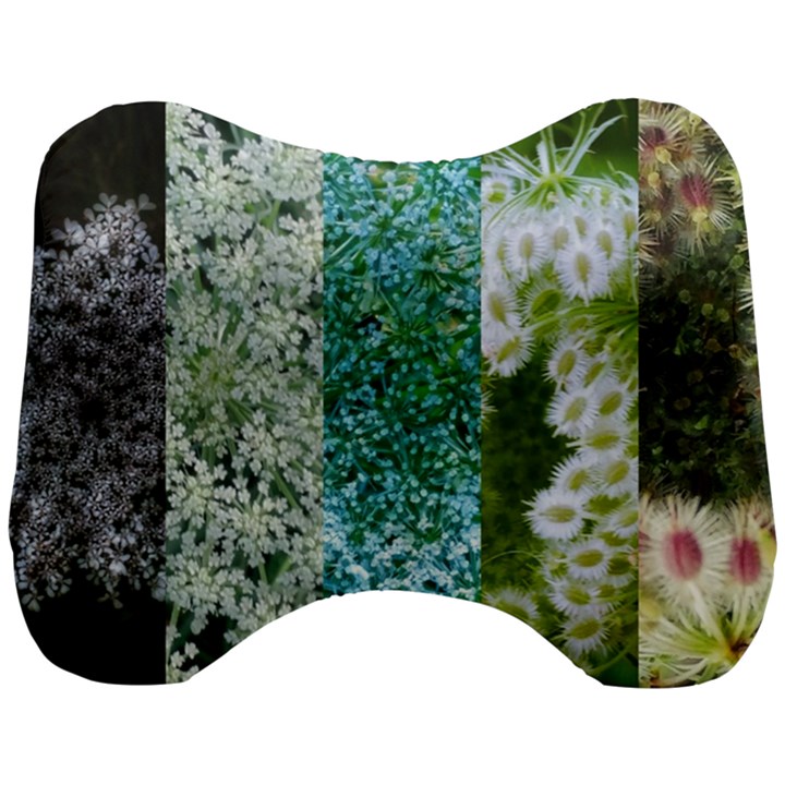 Queen Annes Lace Vertical Slice Collage Head Support Cushion