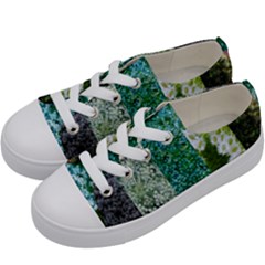 Queen Annes Lace Vertical Slice Collage Kids  Low Top Canvas Sneakers by okhismakingart