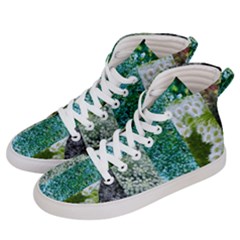 Queen Annes Lace Vertical Slice Collage Women s Hi-top Skate Sneakers by okhismakingart